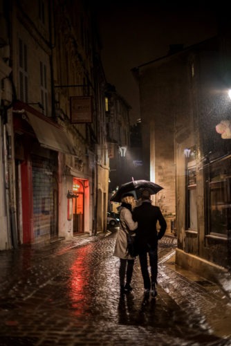 A rainy night in Paris.
