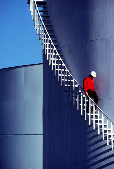 manwalkingdownstairsofoiltank0078