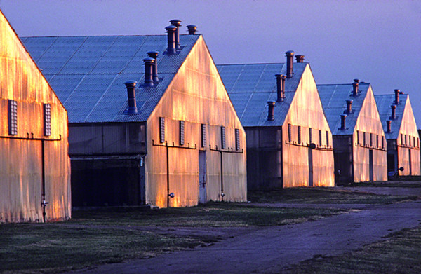 row of greenhouses