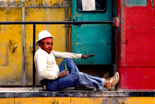  Working with color on a gray day.