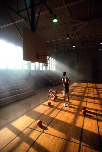 shadows used to create patterns and visual direction.