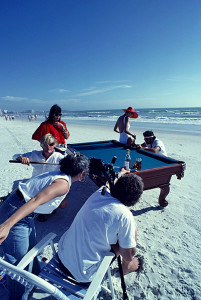 The art director checks out the composition with Rum and coke as well as Rum and soda.