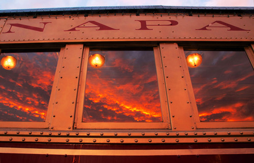 Sunrise at the Napa Valley train yard.