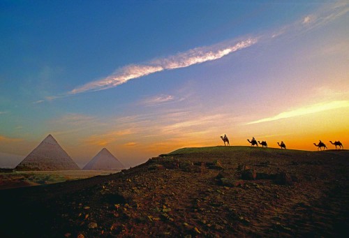 The Pyramids of Giza.