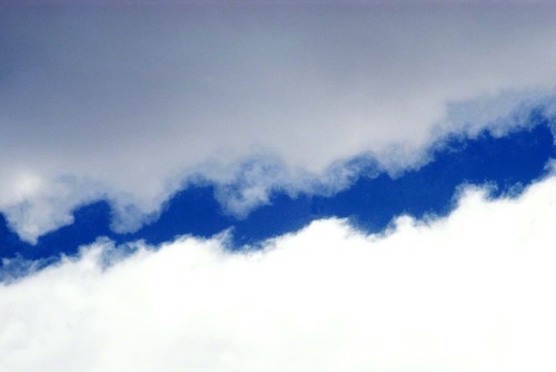 What else do you see besides clouds?