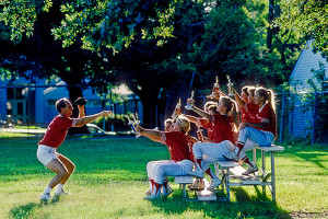 A coach and his team.
