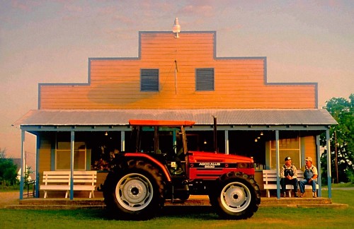 I was finally satisfied when I sat the two farmers down on the bench.