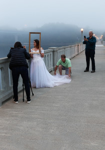 The class having fun on a foggy morning in Belfast, Maine