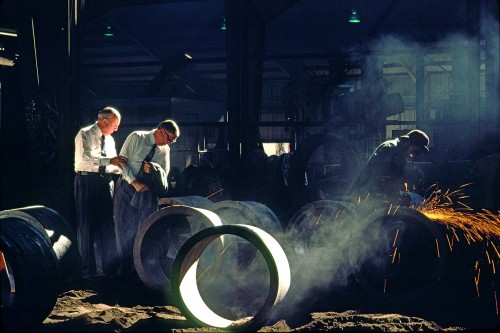 I saw the light and the welder first, then moved the bankers into it.