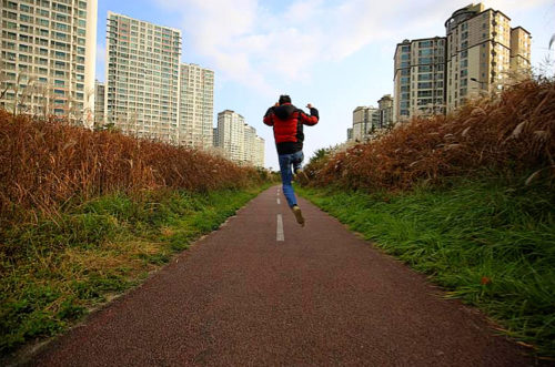 A self portrait in a Vanishing Point.